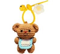 Generico Cute Bear Keychain, Handmade Crochet Design, Adorable Knitted Doll Charm, Lightweight & Portable, Perfect for Bags, Purses, Backpacks, Luggage, and Handbags