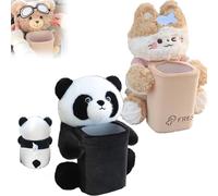 Generico Cute Bear Tissue Holder and Trash Can, 2 in 1 Car Tissue Box and Trash Can, Multifunctional Animal Paper Box for Car and Home