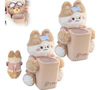 Generico Cute Bear Tissue Holder and Trash Can, 2 in 1 Car Tissue Box and Trash Can, Multifunctional Animal Paper Box for Car and Home