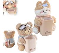 Generico Cute Bear Tissue Holder and Trash Can, 2 in 1 Car Tissue Box and Trash Can, Multifunctional Animal Paper Box for Car and Home