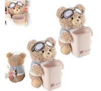 Generico Cute Bear Tissue Holder and Trash Can, 2 in 1 Car Tissue Box and Trash Can, Multifunctional Animal Paper Box for Car and Home