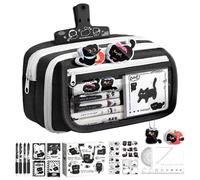 Generico Cute Black Cat Pencil Case Set, Multi-Layer Stationery Organizer with Supplies, High Performance Student Pen Pouch, Creative School Supplies For Kids' Birthdays & Study