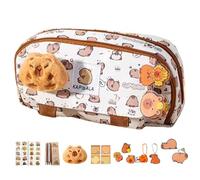 Generico Cute Capybara Pencil Case, Large Capacity Pouch, Wide Opening Design, Multi Layered Compartments, Excellent for School, Work, Travel, Teens, Kids, Teachers, Artists