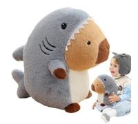 Generico Cute Capybara Plush | 13.7in Shark Capybara Reversible | Soft Aesthetic Craft Ornament Plush Animal Companion for Home Desktops Bookshelves Display