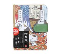 Generico Cute Cartoon Cat Notebook, Japanese Sketchbook Travel Diary, Magnetic Snap Closure, Simple Basic Handbook, Ideal for Cat Lovers, Portable, (105 * 146 * 20mm), Perfect for Students