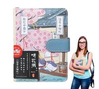 Generico Cute Cartoon Cat Notebook, Japanese Sketchbook Travel Diary, Magnetic Snap Closure, Simple Basic Handbook, Ideal for Cat Lovers, Portable, (105 * 146 * 20mm), Perfect for Students