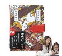 Generico Cute Cartoon Cat Notebook, Japanese Sketchbook Travel Diary, Magnetic Snap Closure, Simple Basic Handbook, Ideal for Cat Lovers, Portable, (105 * 146 * 20mm), Perfect for Students