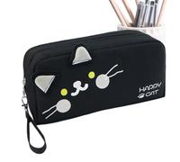 Generico Cute Cat Pencil Case, Children Pencil Storage Case, Cute Cat Pencil Case Large Capacity for Girls, Cat Pen Bags with Compartments, Pencil Pouch Stationery Organizer for Office College School
