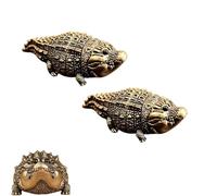 Generico Cute Chunky Copper Alligator Statue,Mini Brass Crocodile Sculpture Set,for Home Desk,Office Decor,Tabletops,Paperweight,Bonsai Display,and Tea Pet Gifts (1PCS)