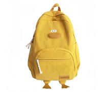 Generico Cute Dcuk Backpack, 2025 New Kawaii Funny Aesthetic Corduroy Bookbag, Large Capacity Computer Bag, Back to School Gift for Young Girls Boys (yellow)
