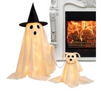 Generico Cute Ghost Decor Light Up Ghost Walking Dog Spooky Figures