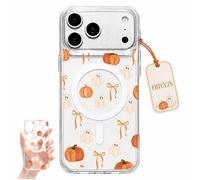 Generico Cute Halloween Clear Phone Case, Ghost Pumpkin Butterfly Phone Case, Shockproof Camera Protection Cover for iPhone 17/16/15promax (A (with Magnetic),for iPhone16promax)