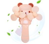 Generico Cute Handheld Fan - ABS, Cartoon Double Leaf Manual Press Battery-Free Lightweight | Fun Portable Cooling Toy, Small Hand Press Fan For Outdoor, Indoor, Beach, Travel, Summer Cooling