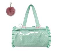 Generico Cute Lace Dot Bow Tie Shoulder Bag,Bowknot Ruffle Handbag with Transparent Window, Aesthetic Anime Underarm Satchel