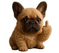 Generico Cute Middle Finger Plush Highland Cow, Middle Finger Plush Toy, Mini Middle Finger Animal Statue, Stress Relief Decor Gift, For Home Office Desk (Dog)