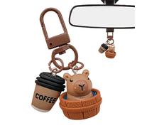 Generico Cute Mini Charm, Capybara Keychain Clip, 0.79in Keychain with Hook, Realistic Resin Capybara Charm, Funny Animal Play Token Style Pendant Gift, Bag Phone Accessory Daily Use