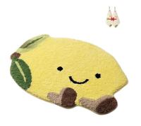 Generico Cute Papaya Shaped Fluffy Tufted Bath Mat, Fun Fruit Rug, Soft Absorbent Non-Slip Washable Decor Rug for Bathroom Bedroom Home Decor(Yellow,L: 19.69x31.50 in)