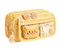 Generico Cute Pencil Case - Bear Themed Large Capacity Stationery Organizer, Student Pencil Pouch For Boys, Girls, Classroom, Home Study, Travel, Back To School Season, Birthday, Christmas, Brown