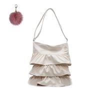 Generico Cute Slouchy Ruched Hobo Bag,Creative Unique Pleated Shoulder Bags,Trendy Casual Canvas Crossbody Bag for Women