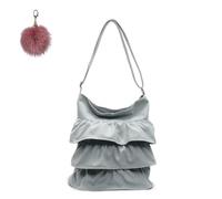 Generico Cute Slouchy Ruched Hobo Bag,Creative Unique Pleated Shoulder Bags,Trendy Casual Canvas Crossbody Bag for Women