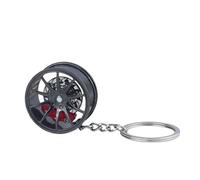 Generico Cute Tire Keyring - Vehicle Keychain Steering Wheel | Vehicle Wheel Model Keyring for Car Enthusiasts, Sturdy Metal Alloy with Detailed Miniature Design Auto Part Pendant, 9.2x3.7x1.7cm