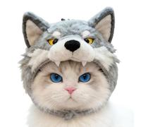 Generico Cute Wolf Hat, Soft Funny Pet Headgear, 11.02 Inches Dog Hat with Plush Feature, Kitty Clothes Accessory, Animal Costume with Adorable Design, Children Boys Girls for Party and Holiday