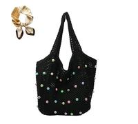 Generico Cute Woven Lightweight Handbag,Large Capacity Spring Summer Outdoor Underarm Bag,Trendy Travel Work Shoulder Bag for Women