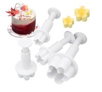 Generico Cutter di cookie fondente per cutte di fiori di cottura | 4 pezzi di forme di biscotti di fiori per decorare le torte decorando torte di Natale per bambini, dolci, cioccolato