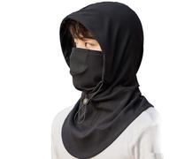 Generico Cycling Cold Protection Mask,Hooded Face Mask with Neck Warmer for Cycling,Windproof Ski Mask for Men Women (One Size,Black)