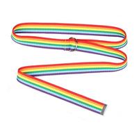 Generico D Ring Belts For Men - Soft Rainbow Canvas strap, Web Fabric Casual Belt, Adjustable Work strap, Stylish Unisex Accessory | Gift Idea Christmas New Year for Women Men Fashion Accessories