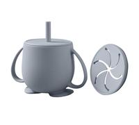 Generico da allenamento in silicone con cannuccia, con beccuccio infrangibile per bambini, Coperchio e impugnatura ergonomica, Accessorio sicuro per latte acqua succhi, Uso pratico casa viaggio asi