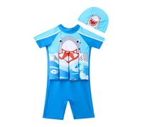 Generico da Bagno Galleggiante per Bambini Maschi Tuta da Nuoto per apprendimento con Integrato Perfetta per lezioni in Piscina e Giochi Estivi sicuri dai 4 8 Anni (Grey, M-90)