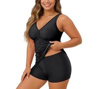 Generico da Bagno Tankini Due Pezzi Elegante con Scollo A V per Nuotare in Spiaggia E Piscina Costume Topo Donna Swimming Suit Women Reggiseno Sportivo Imbottito Fascia