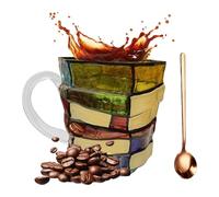 Generico da Caffè a Libro - Screziata Resistente al Calore,con Cucchiaio Mug Caffè Libri Impilati 3D,Per Latte Te Appassionati Di Lettura Scrittori Amanti Dei Libri Natale