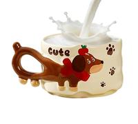 Generico da Caffè Bassotto - 380ml in Ceramica 3D con Manico a Forma di Bassotto | da Caffè a Forma di Animale,Per Picnic, Campeggio, Viaggi, Giochi, Casa, Whiskey, Birra e Bevande Calde