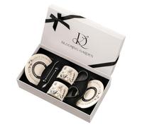 Generico da Caffè | Completo di Piattini e Cucchiaini | Set di Tazze da Caffè | Per Cappuccino, Latte, Cacao, Succo, Birra, Uso in Cucina, Bar, Ristorante, Casa, Occasioni come Compleanno e Natale