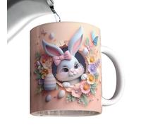 Generico Da Caffè Di Pasqua 3D - 4,72 Pollici In Ceramica | Design Con Coniglietto - Tazža Di Alta Qualità, Resistente Ai Per Caffè, Tè, Cioccolata, Famiglia, Amici, Colleghi, Pasqua