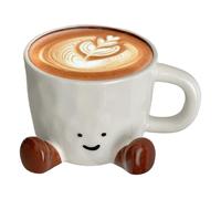 Generico da caffè in ceramica con piedini, 3,82x2,87x1,38 pollici da caffè con piedi divertenti con manico, bevande calde fredde, adorabili bicchieri da cucina per la casa per moglie mamma amici