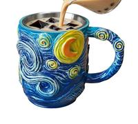 Generico Da Caffè Isolata, Bicchiere Estetico In Rilievo 3D In Acciaio Inossidabile, Tazze Da Caffè Con Dipinto Famoso Da Tè, Per Tè Caldo Freddo Acqua Latte Home Office Scuola Campeggio Viaggi Don