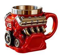 Generico Da Caffè Motore - In Acciaio Inossidabile Per Motori V8, Da Viaggio Per Caffè, Novità | Bicchiere Da Viaggio A Doppia Parete Isolato Sotto Vuoto Per Il Marito Appassionato Di A