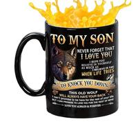 Generico Da Caffè Per Figlio Da Papà,In Ceramica Classica 330ml - A Mio Figlio | Per Compleanno Inverno Cortile Giardino Esterno Casa Scuola Picnic Campeggio Festa Whiskey Birra