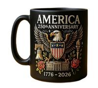 Generico da caffè - per il 250° anniversario 'esercito americano - Taze in ceramica da 11 once per caffè, stemma 'aquila delle guardie | 250esimo simbolo culturale con bandiera e aquila
