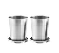 Generico Da Caffè Portatile - Pieghevole In Acciaio Inossidabile Da 7,6x7,6x9,1 Cm Con Portachiavi | Bicchiere Da Viaggio Interattivo | Per Campeggio All'aperto, Escursionismo, Zaino