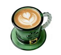 Genérico da caffè San Patrizio - Bicchiere da bere 325 ml | Trifoglio e cappello, per feste a tema Bar Ristorante Ufficio a casa Riunioni di famiglia Studenti universitari cucina