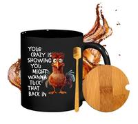 Generico Da Caffè,Tazze Da Bevanda Lavabili In Lavastoviglie Dotate Di Coperchio E Cucchiaio | In Ceramica Per Succhi,Per Latte Acqua Ghiacciata Latte Tè Birra Per Madre Padre Moglie Amico Marito