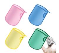 Generico da doccia - 4 riutilizzabili per scrub ad asciugatura rapida per doccia, per massaggio delicato | Salviette morbide per bambini, ragazzi e ragazze, da bagno