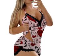Generico da Donna con Top Senza Maniche e Pantaloncini caratterizzati da Una Stampa a Ideale per San Set e Traspirante per Notti e di Relax