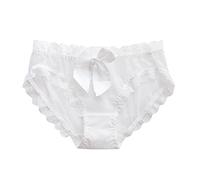 Generico da Donna Sexy con Mutandine di Pizzo con Slip di Lingerie di Mezzanotte con Fiocco Carino (White, M)