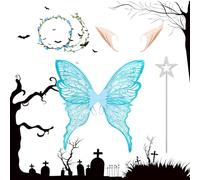 Generico da Fata Farfalla - Set da Fata Farfalla per Donna Halloween Carnevale - Elastici e Amici della Pelle per Travestimenti per Feste, Balli in Maschera e Sfide