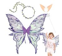 Generico Da Fata Per Bambine - Completo Fatato Con Ghirlanda Di Fiori Bacchetta E Orecchini | Costume Per Recitazione Ruoli Giochi Feste Compleanno, Comfort Tutto Il Giorno, Kit Gioco Ddi Ruolo